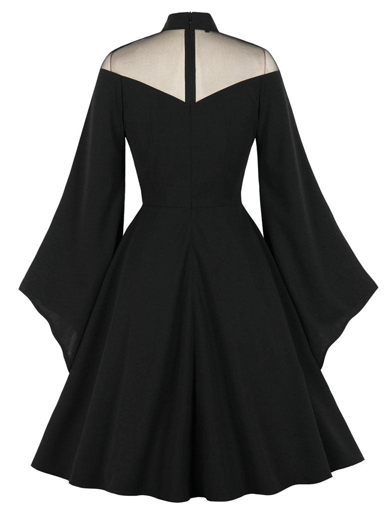 Halloween Semi-Sheer LongSleeve 1950S Vintage Dress