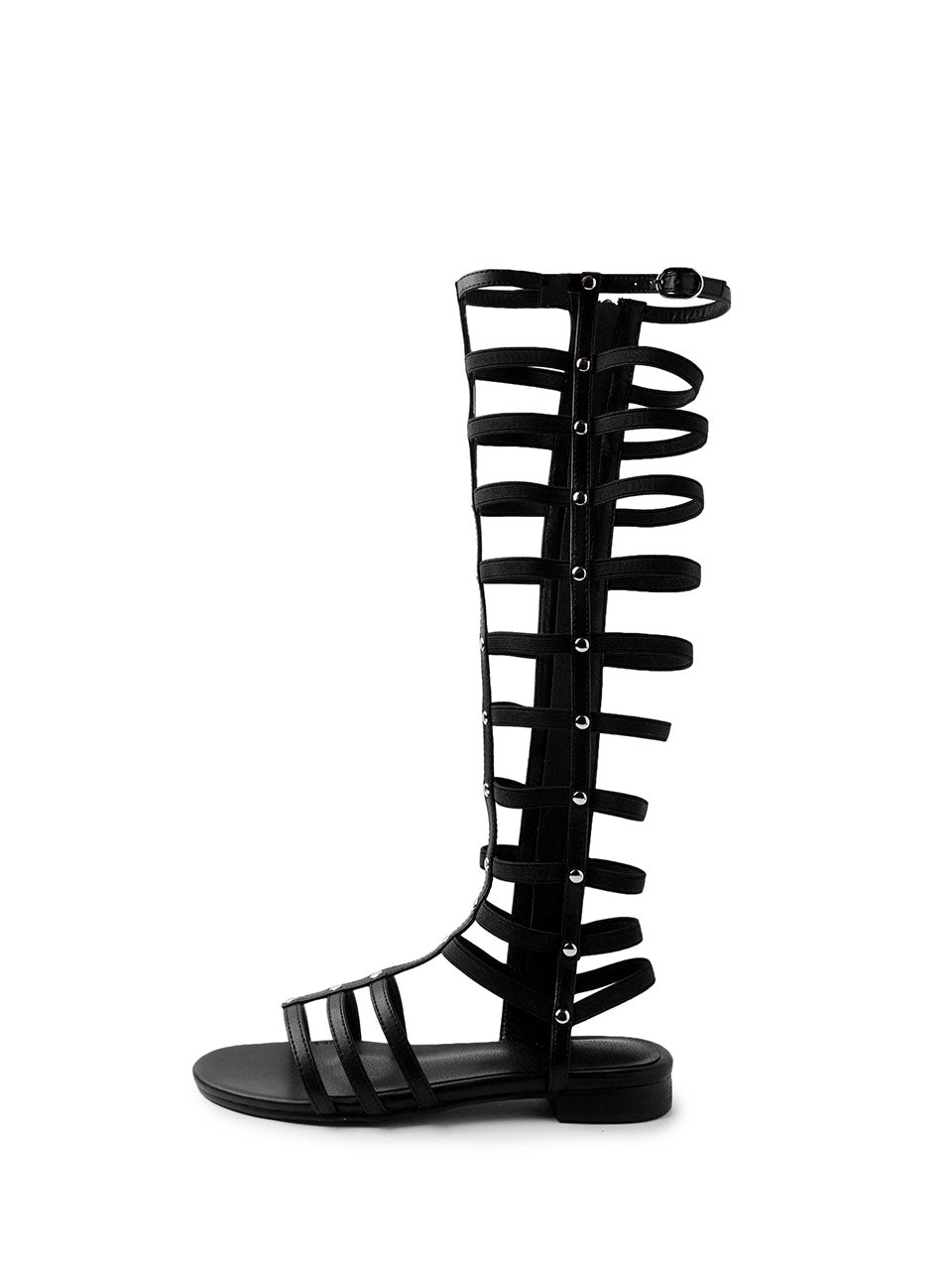 Gladiator Inspired Black Roman Sandals Boots