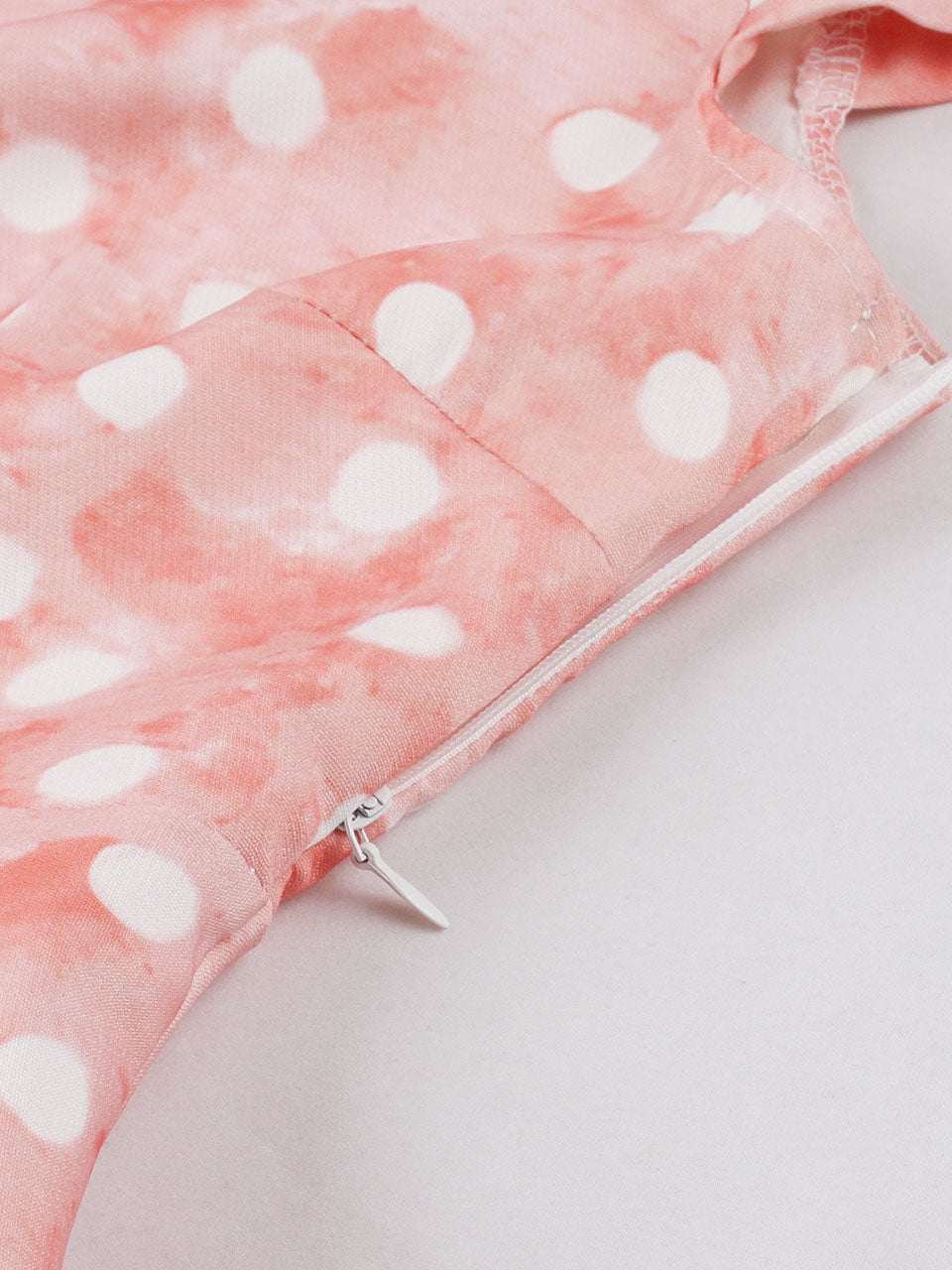 Pink Peter Pan Collar Polka Dots 1950s Vintage Swing Dress