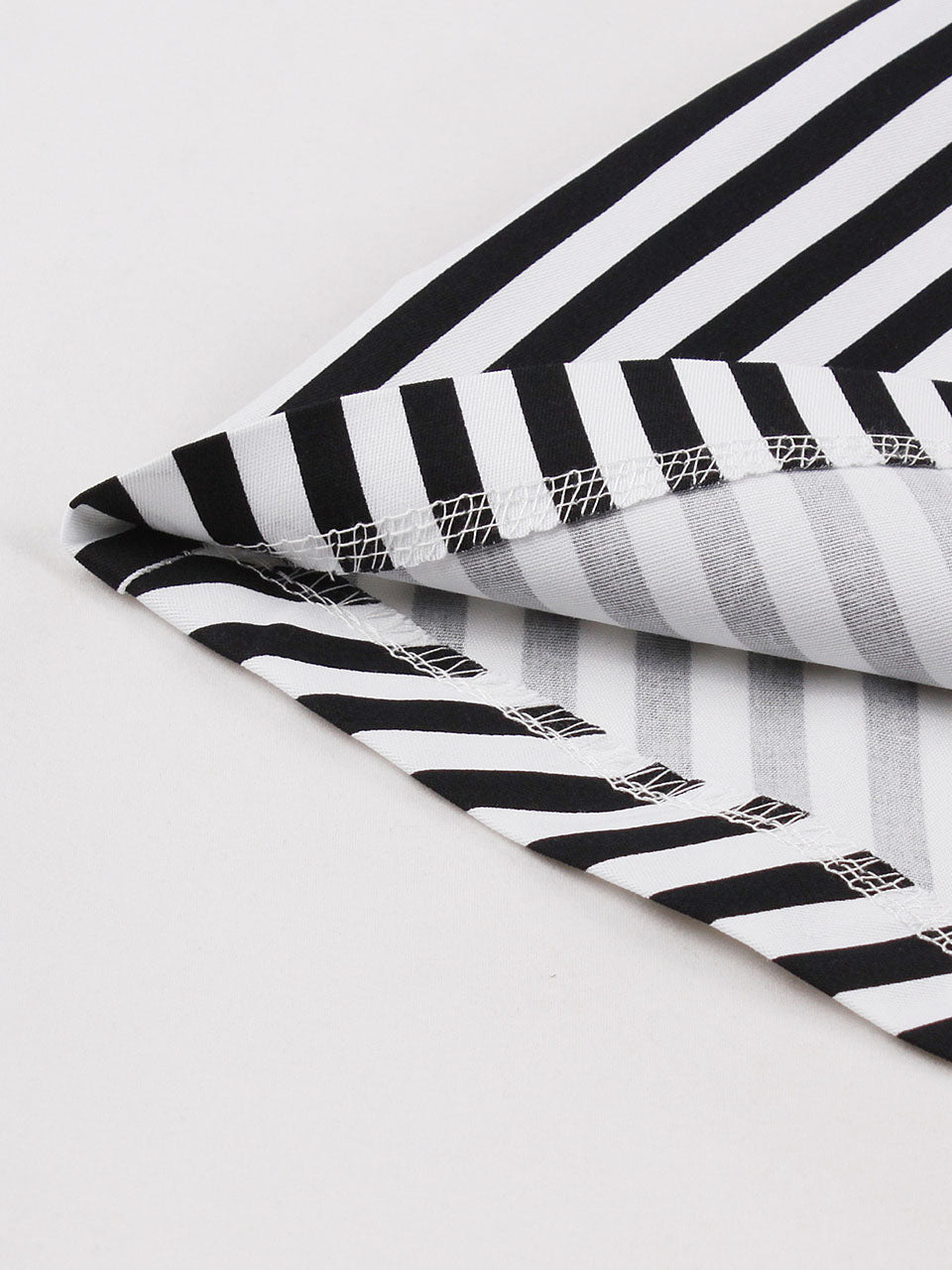 Black Peter Pan Collar Stripe 1950s Vintage Swing Dress