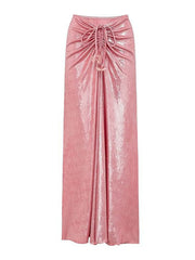 Pink Luminous Fabric One-piece Swimsuit