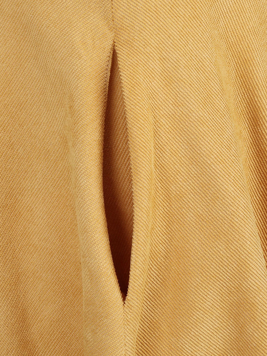 Light Yellow Corduroy Sleeveless 1950S Vinatge Dress