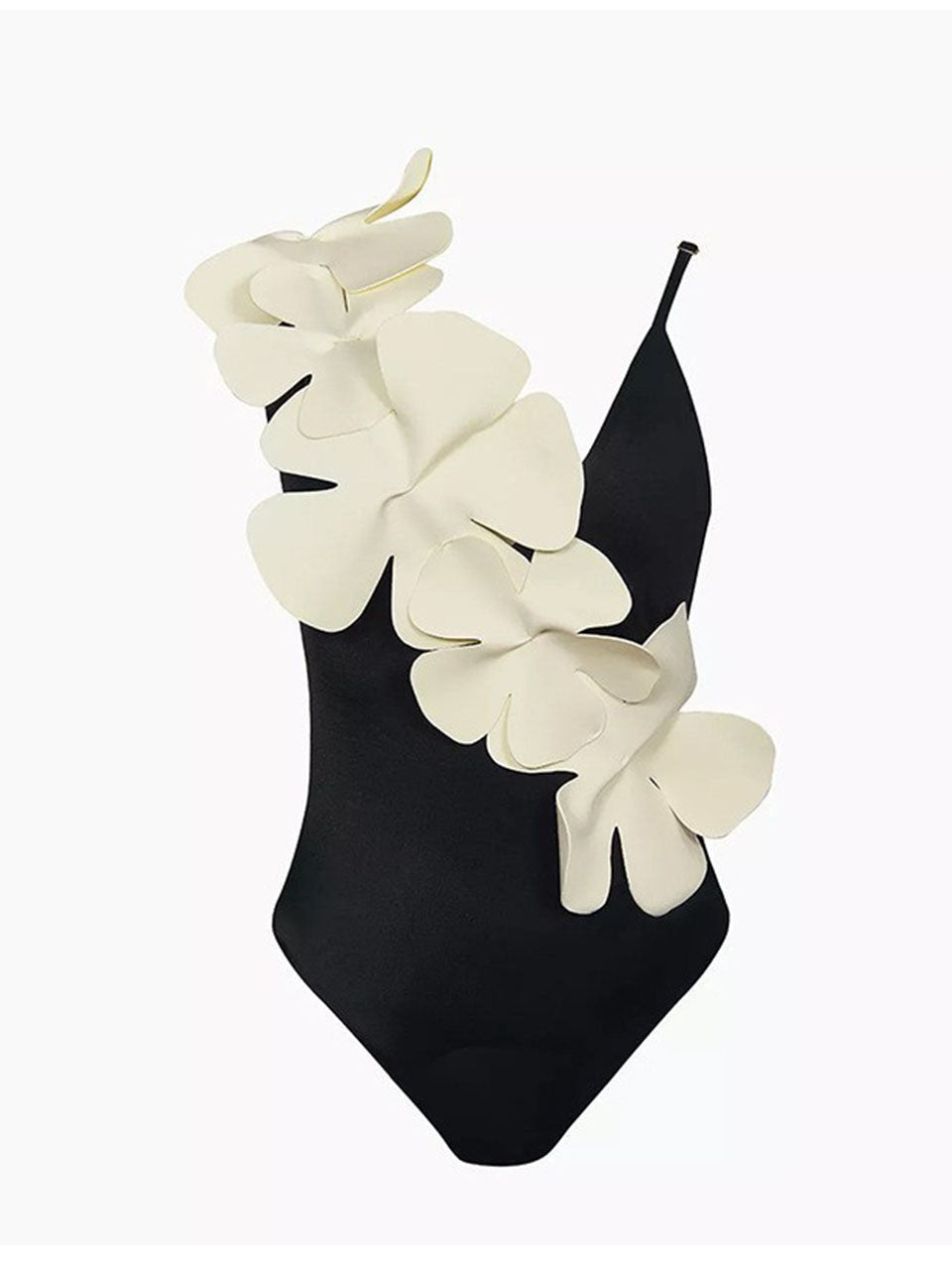 Black And White Flower One Piece