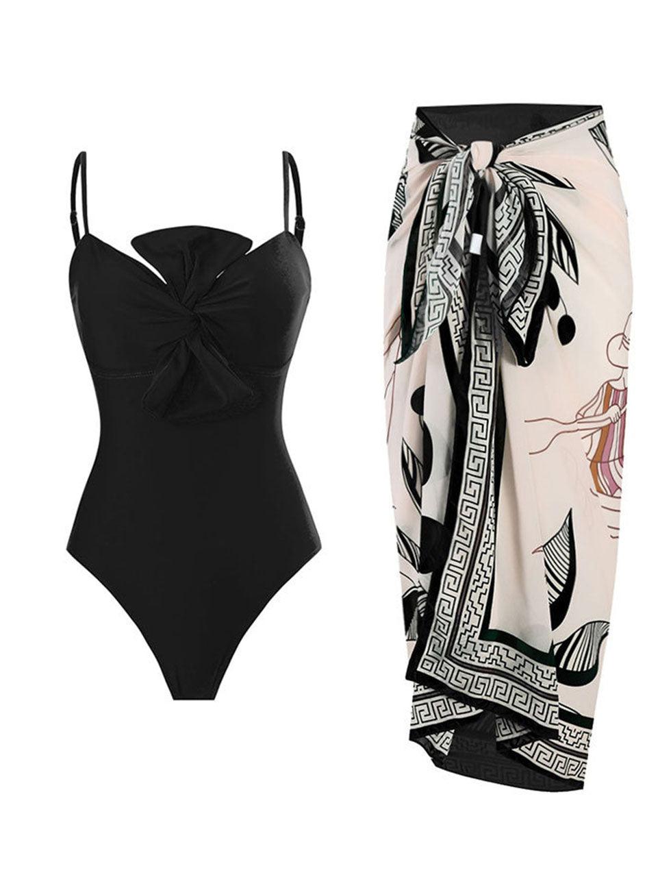 Dark Green Bow One Piece