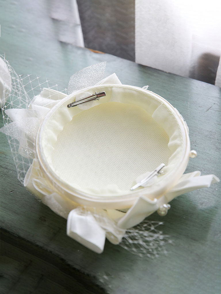 Bowknot Flower Tulle Net 1950S Hat Vintage Hat