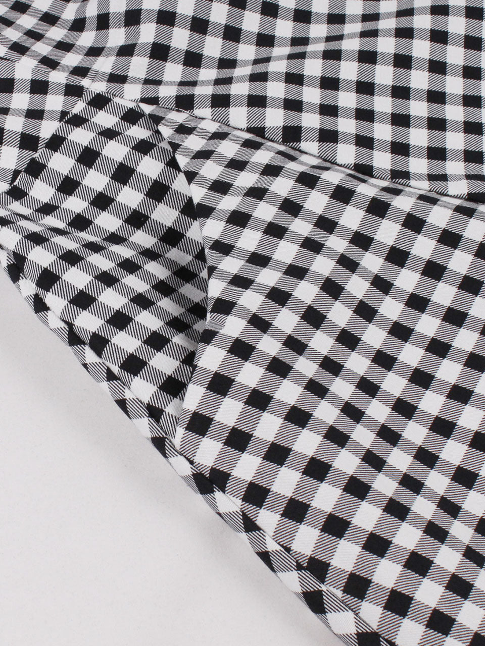 1950S Black Peter Pan Collar Plaid Short Sleeve Vintage Swing Dress