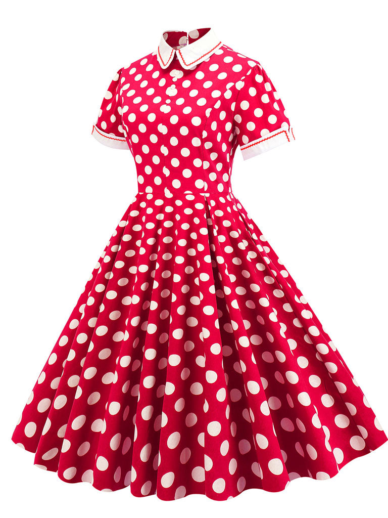 Polka Dots Peter Pan Collar 1950S Dress