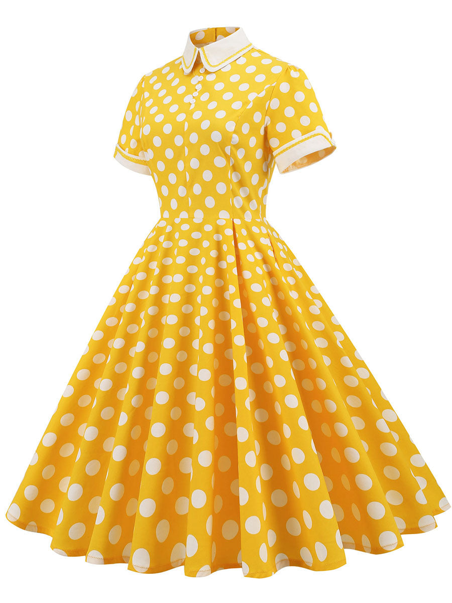 Polka Dots Peter Pan Collar 1950S Dress