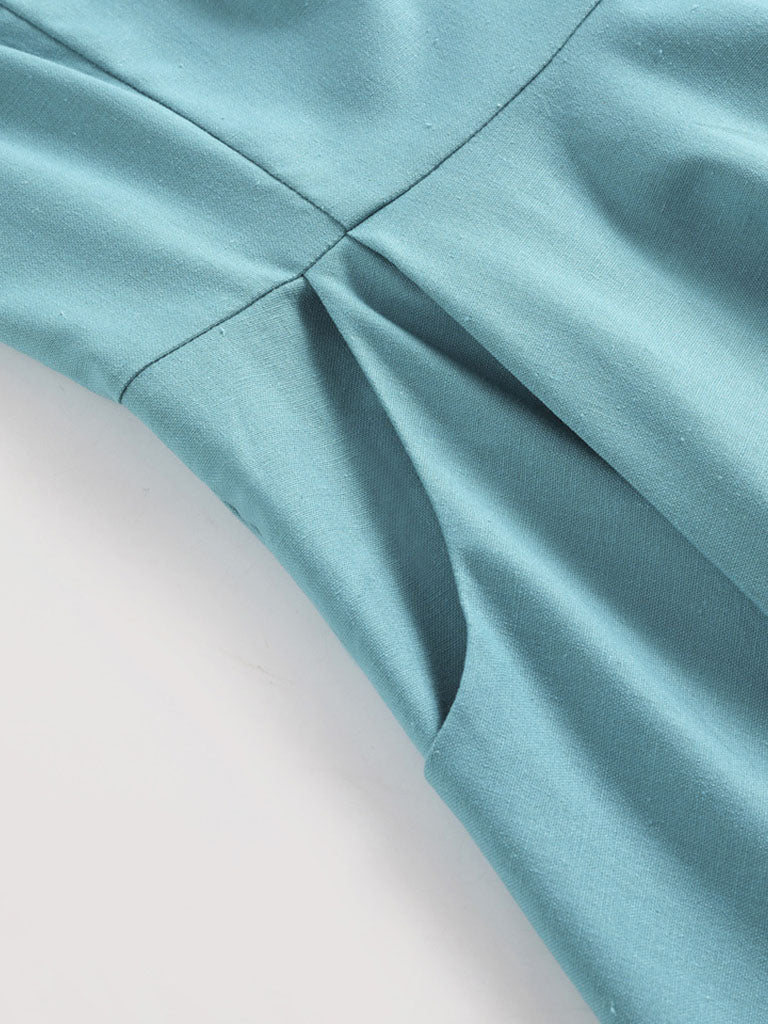 Lake Blue Peter Pan Collar 1950S Dress