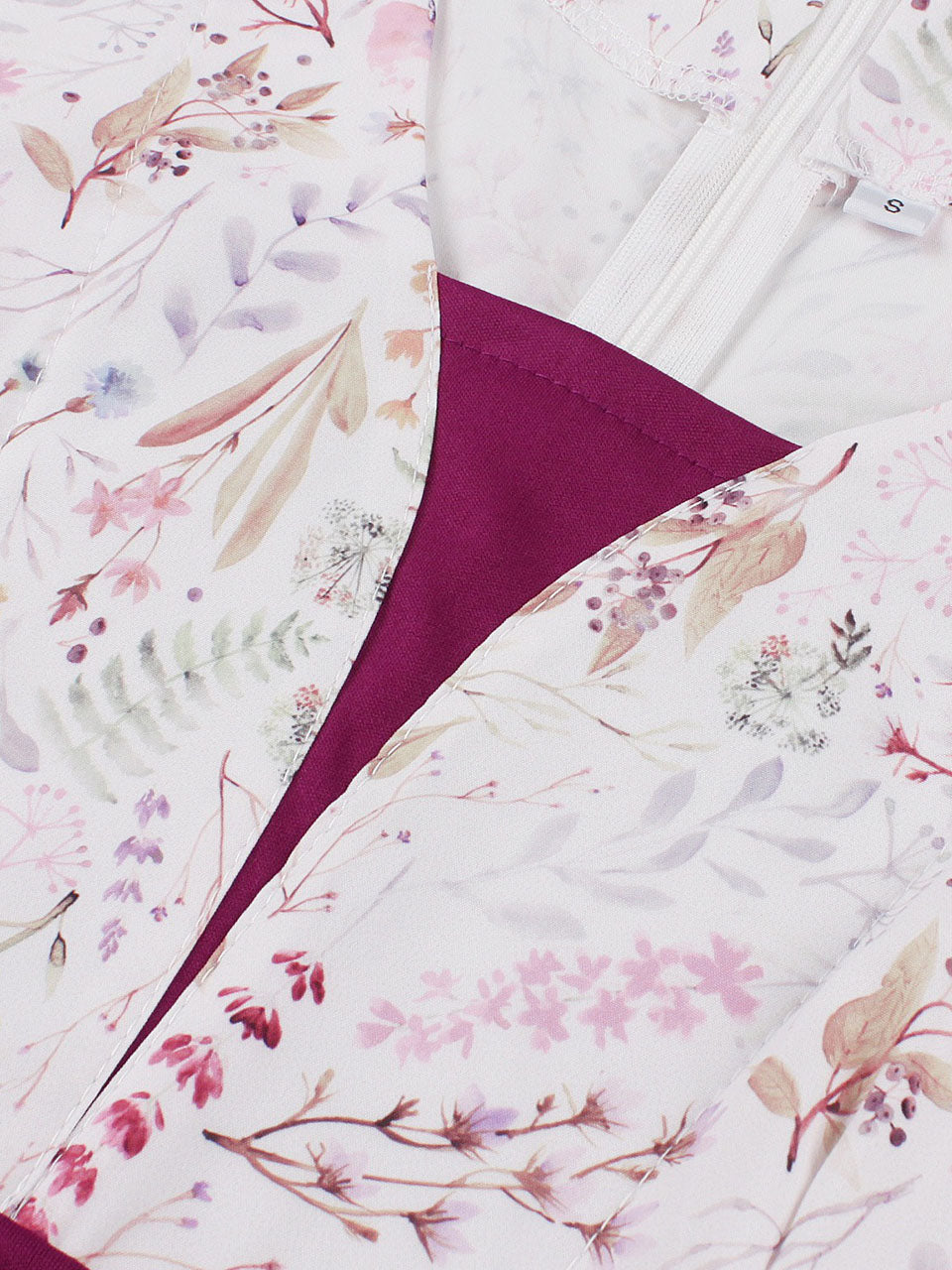 White V Neck Print 1950s Vintage Swing Dress