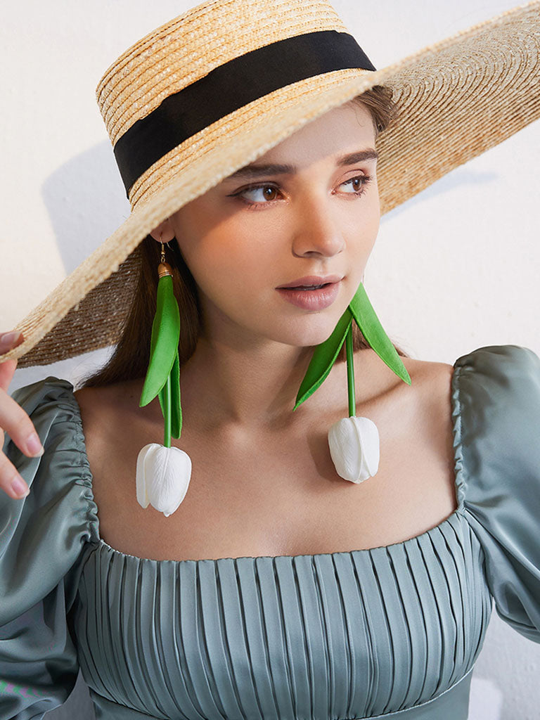 Tulip Flower Long Simulation Flower Holiday Earrings