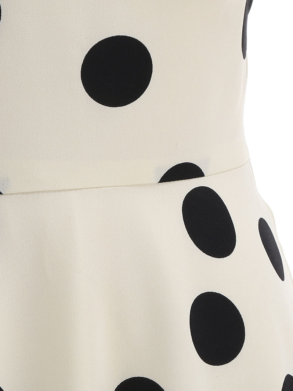 White and Black Polka Dots Halter Backless 1950S Vintage Swing Dress inspired by Cruella