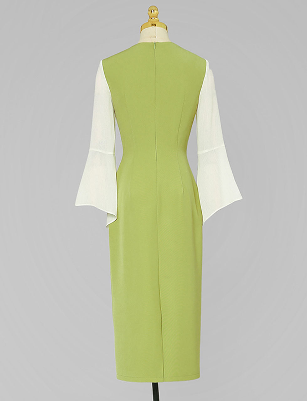 Green Square Collar Cape Sleeve Flower 1940S Vintage Dress