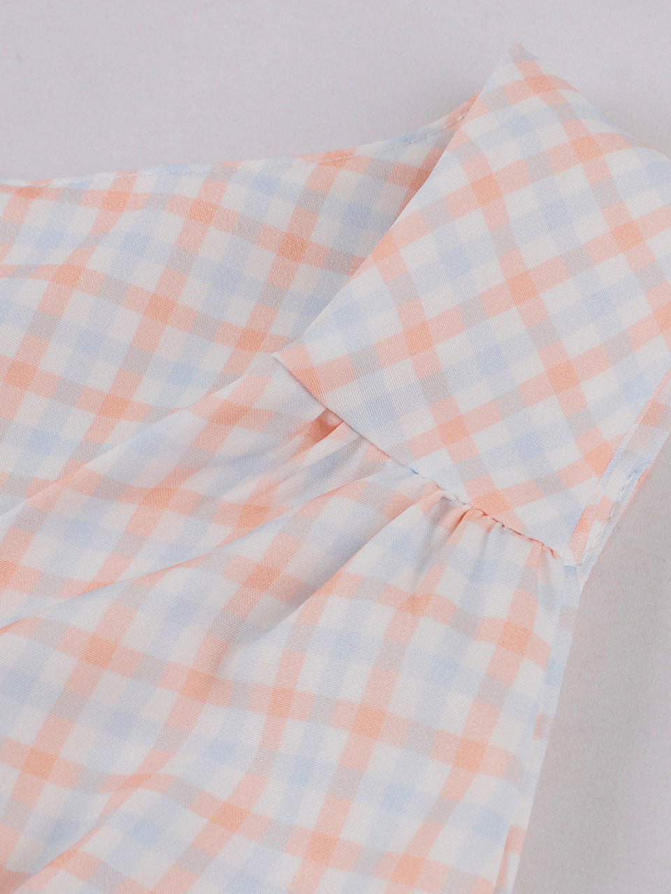 Blue Plaid V Neck 1950s Swing Dress