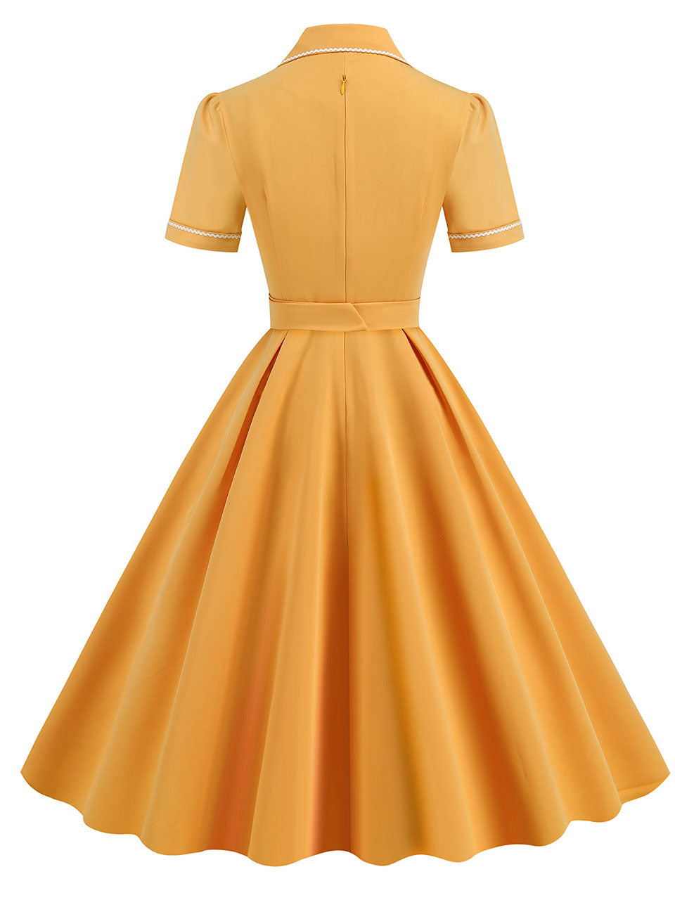 Blue 1950s Vintage Shirt Dress for Short Sleeve Audrey Hepburn Style Cocktail Swing Dress