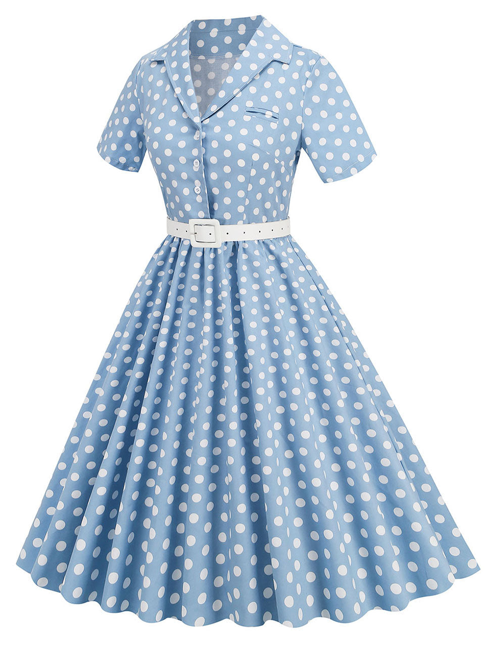 Polka Dots 1950S Vintage Shirt Swing Dress