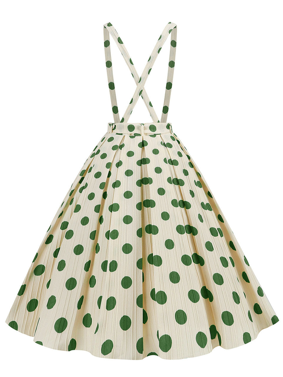 Polka Dots High Waist Audrey Hepburn Style Cocktail Suspender Swing Skirt