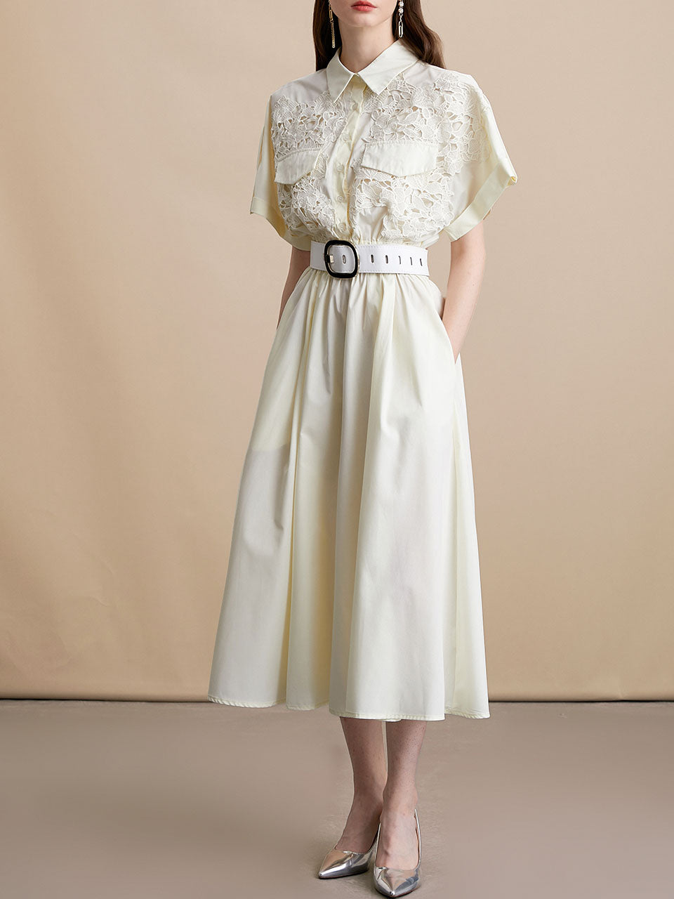 Pink Short Sleeve Classic 1950S Vintage Shirt Dress
