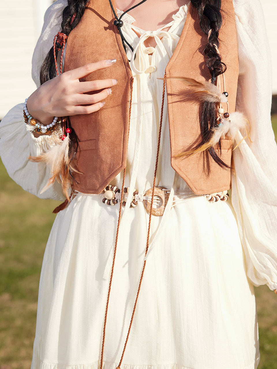 Bohemian White Ruffles Cotton Maxi Dress