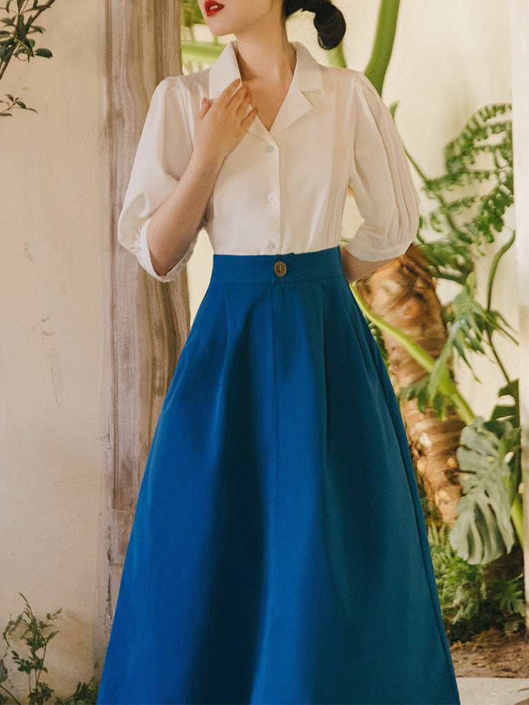 Lake Blue 1950S Vintage Audrey Hepburn's outfit in Roman Holiday