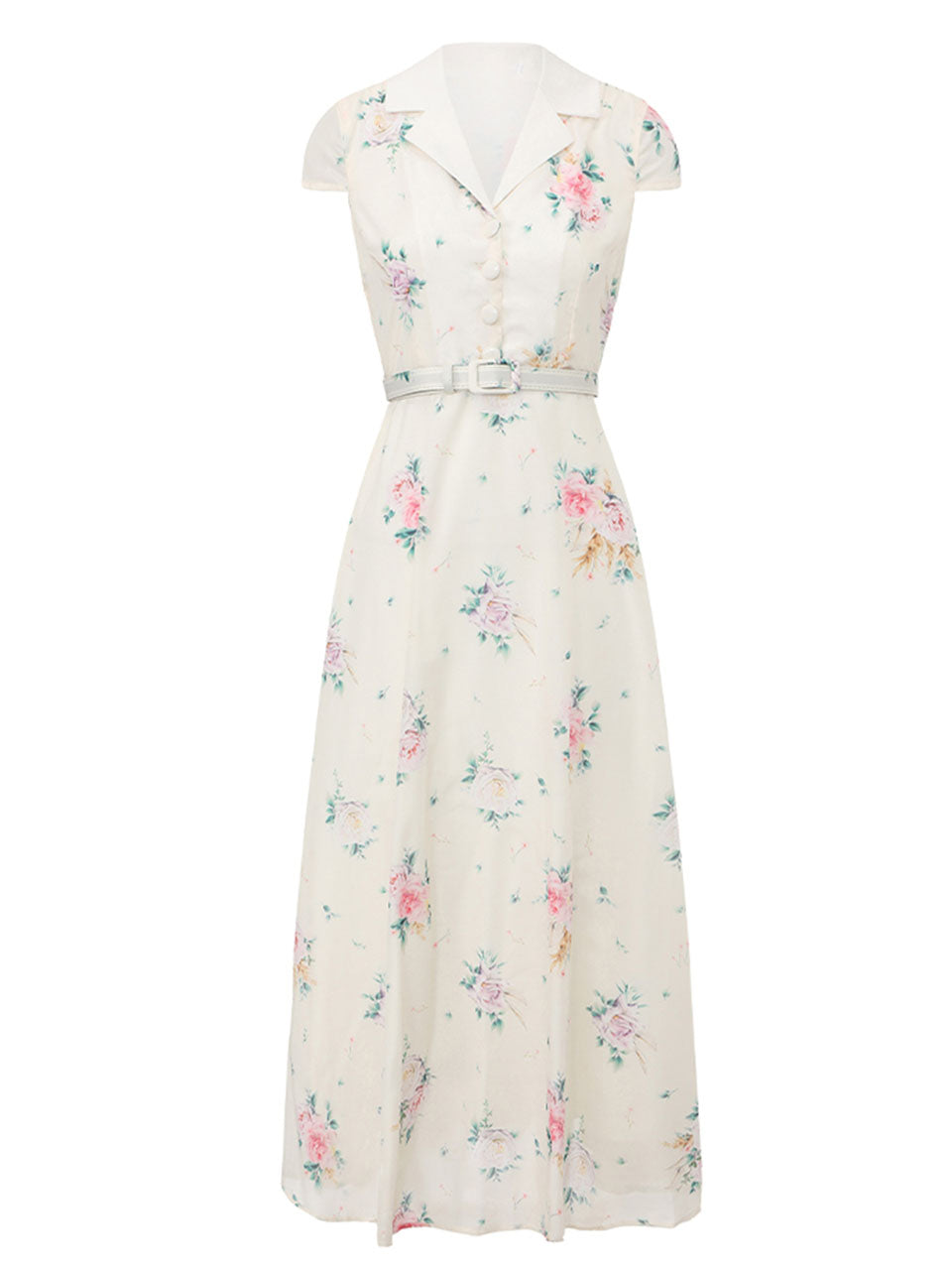 Mrs. Maisel Inspired 1950s Blue Floral Print Swing Dress for Women
