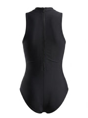 Classic Minimalist Black One-Piece Swimsuit