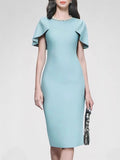Lake Blue Cap Sleeve 1940S Vintage Dress