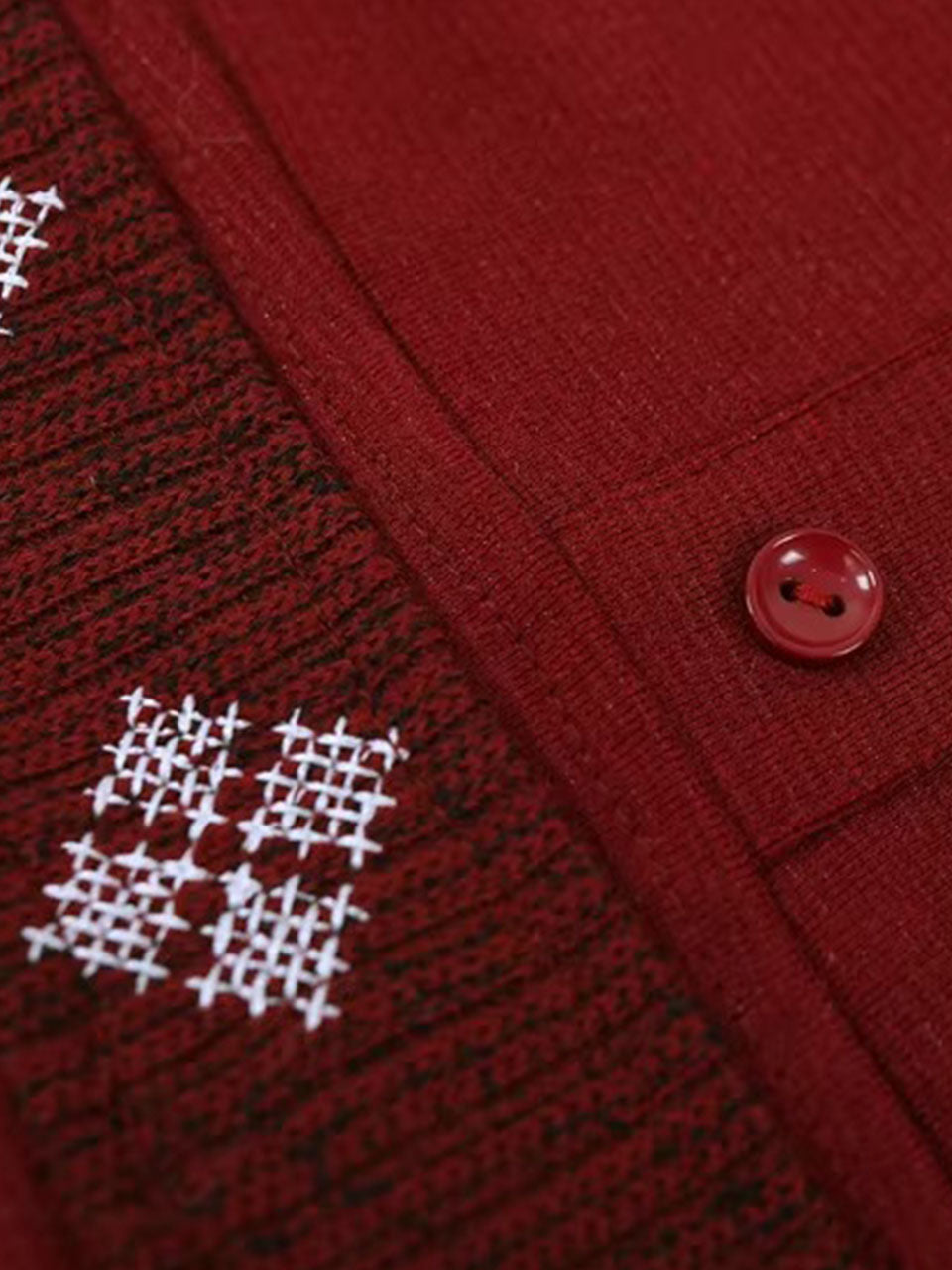 2PS Burgundy Fair Isle Knit Cape