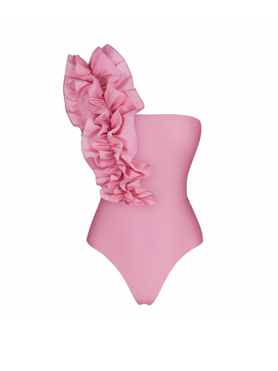 Barbiecore Pink One Shoulder Swimsuit
