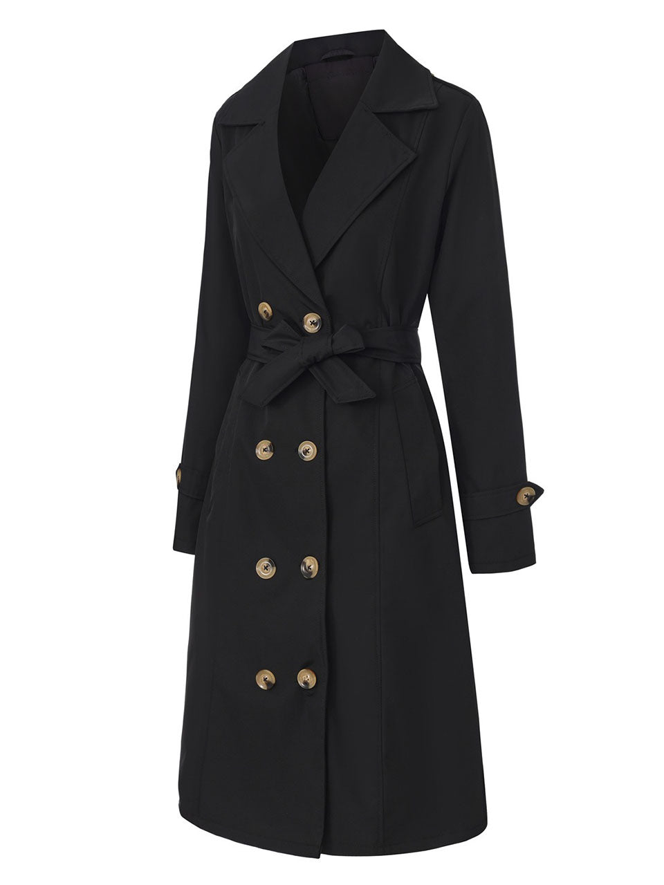 Black Double-Breasted Trench Coat
