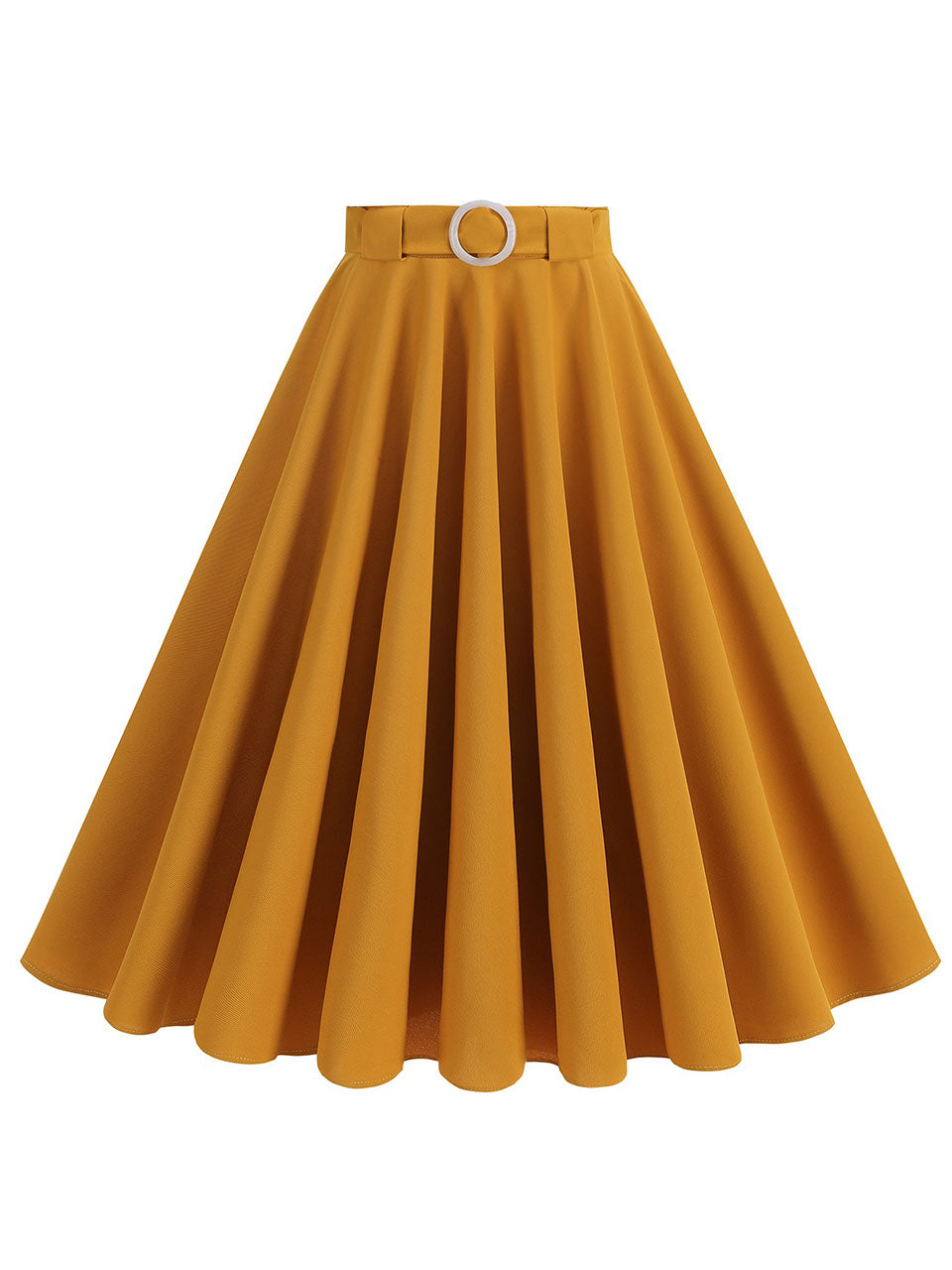 1950s Red High Waist Pleated Swing Vintage Skirt