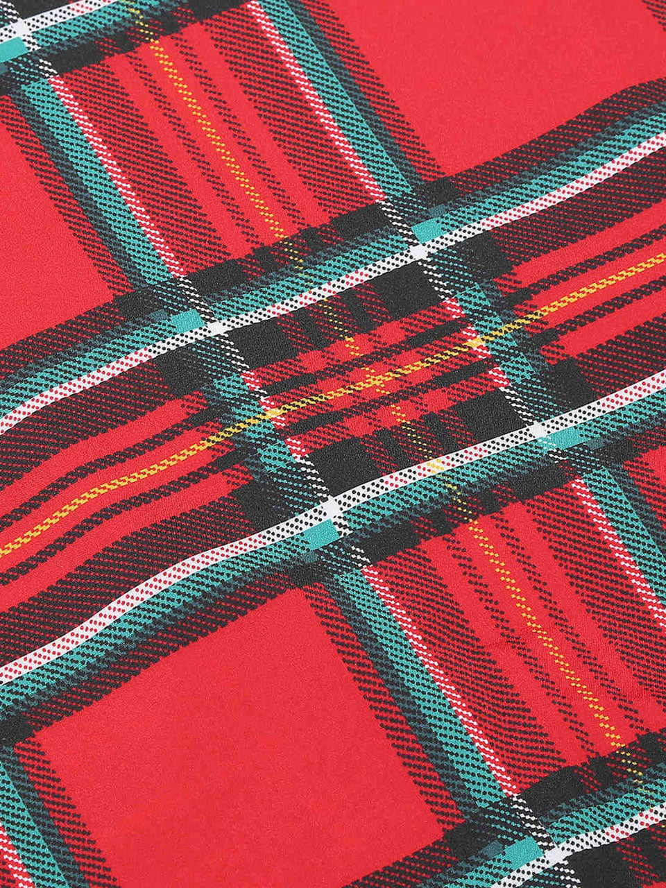Red Plaid Sleeveless Halter Neck 50S Swing Christmas Dress