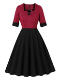 Audrey Hepburn Inspired Wine Red