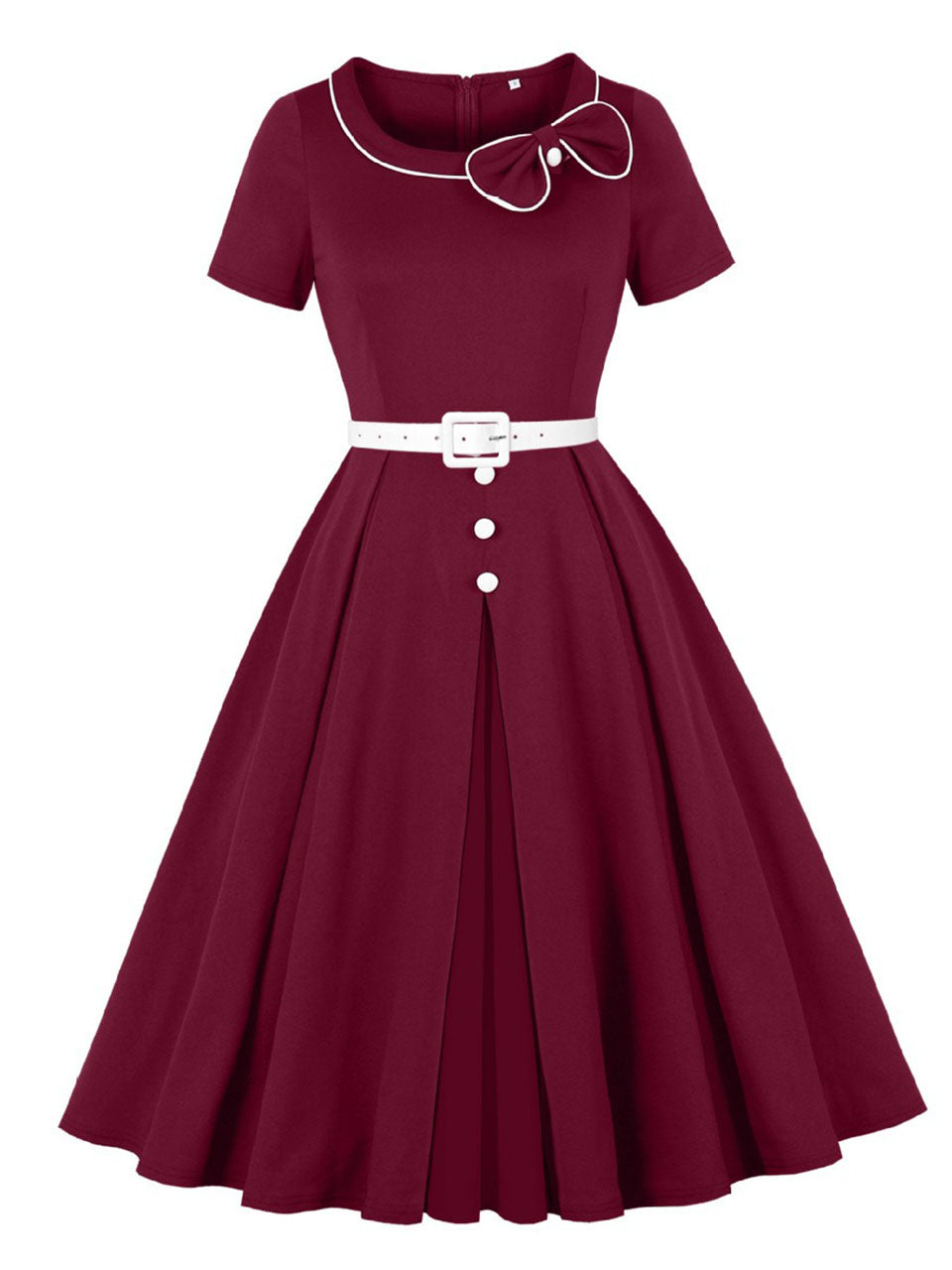 Navy Peter Pan Bowknot 1950s Vintage Dress