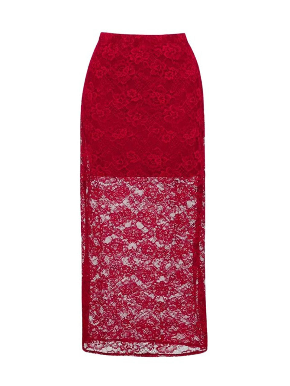 2PS Red Floral Lace One Piece Swimsuit