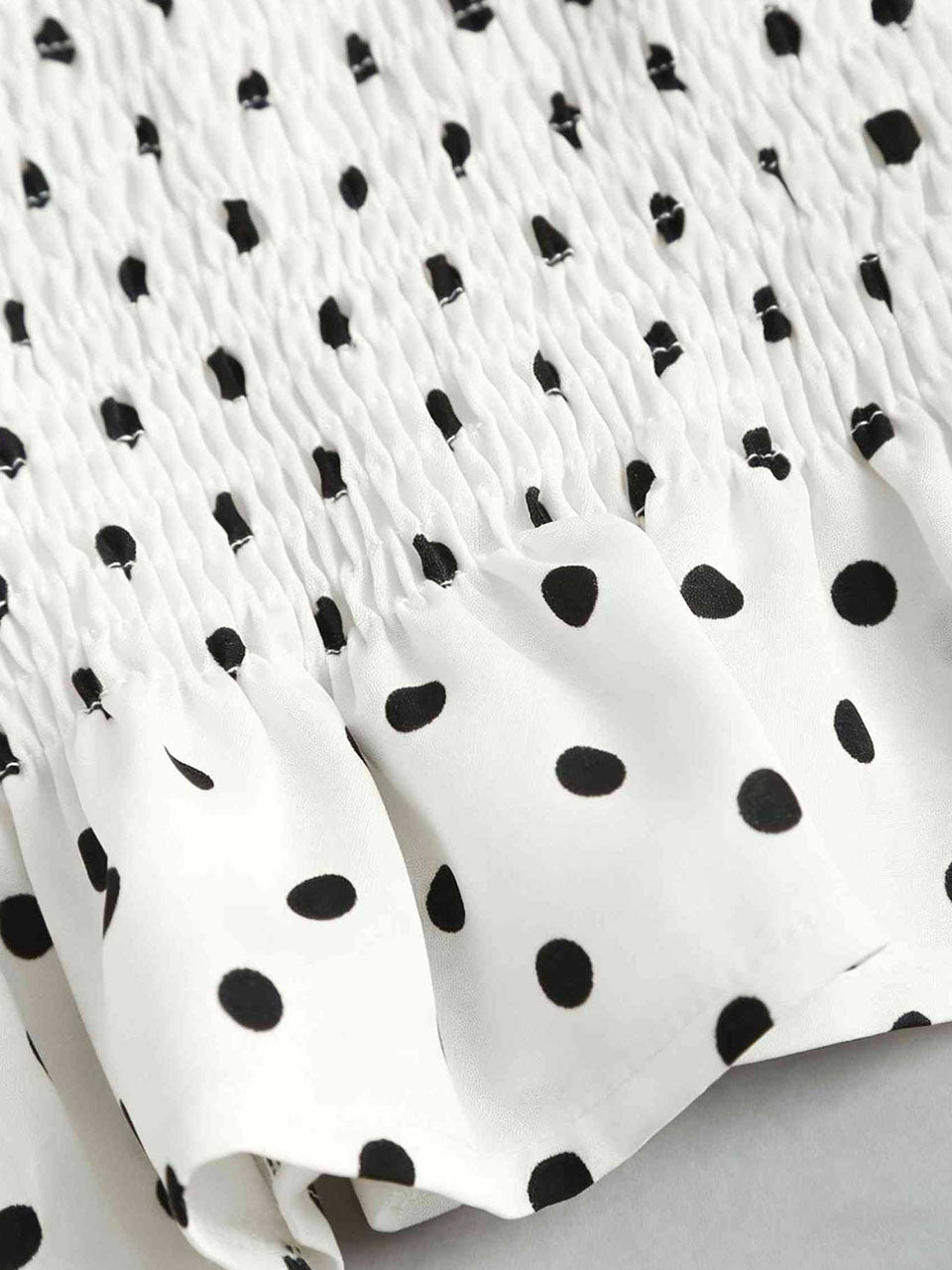 Vintage Polka Dot Satin Top
