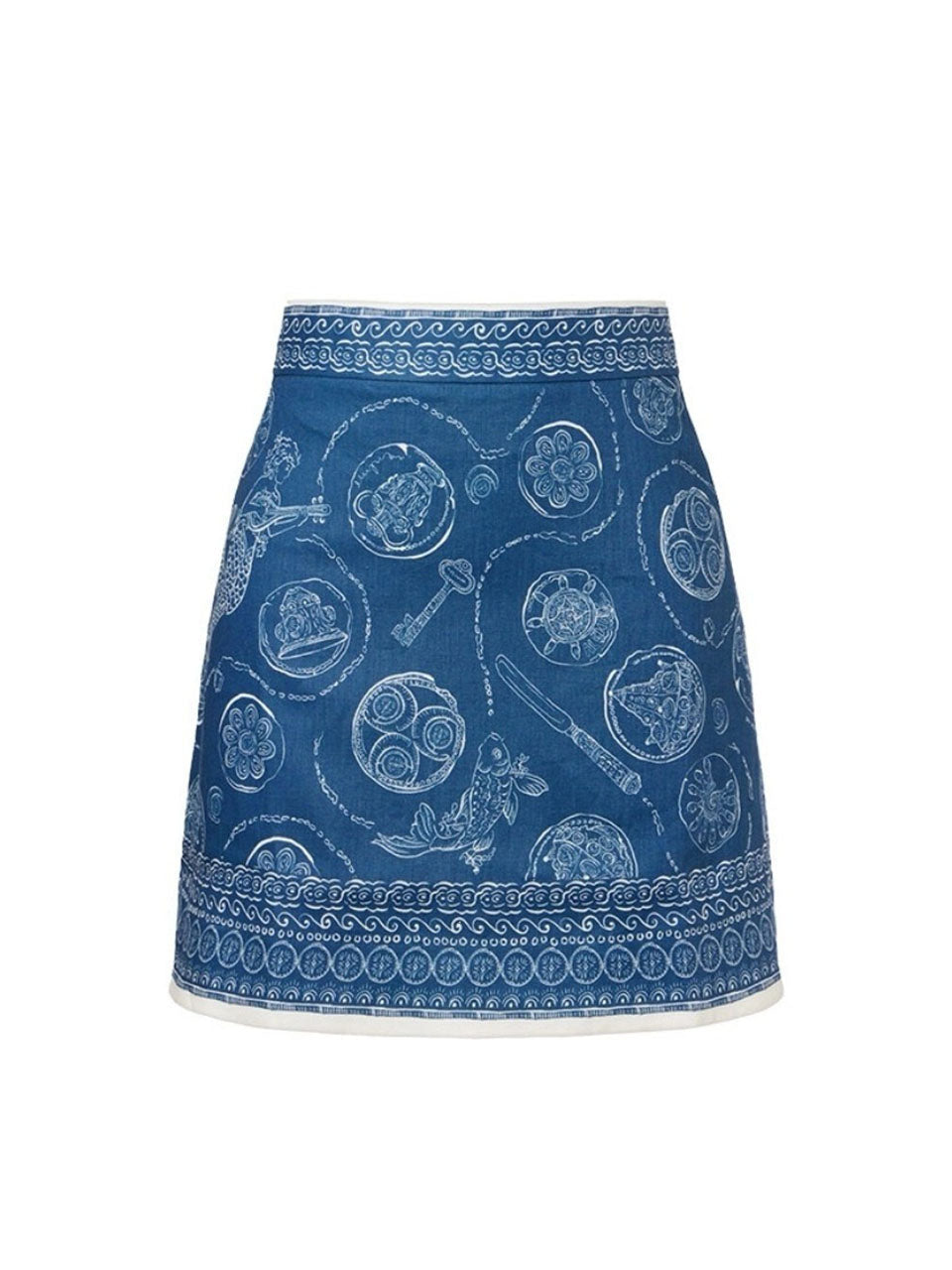 Vintage Blue Bandana Paisley One-Piece Swimsuit