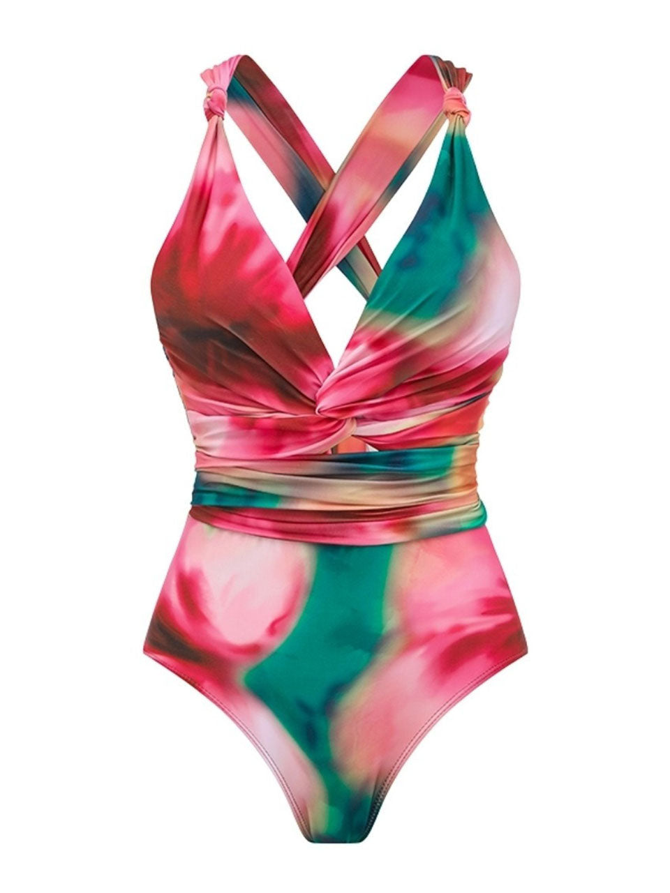 Deep V-Neck Crossback One Piece Swimsuit