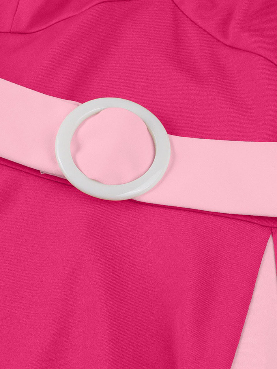 Barbiecore Pink Two-Tone 1950s Sweetheart Halter Neck Swing Dress