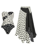 Strapless Polka Dot One Piece Swimsuit