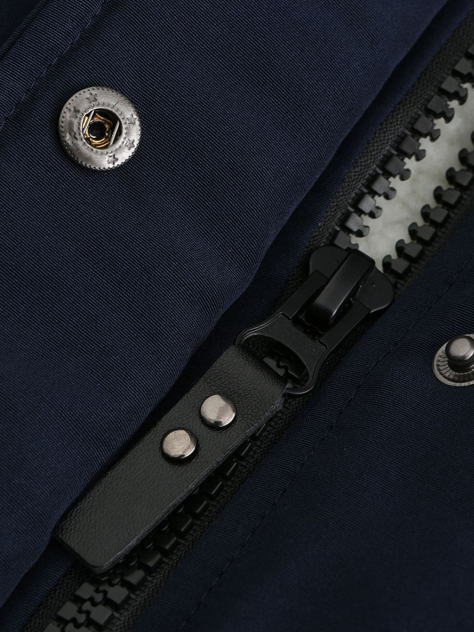 Navy Blue Fleece Lined Hooded Parka Jacket and Warm Winter Coat Heavyweight Windbreaker