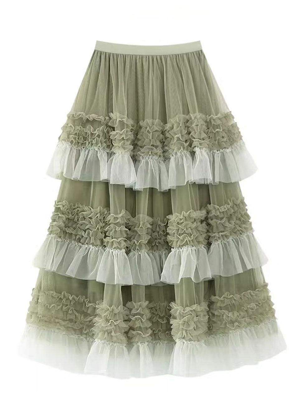 3-Tier Ruffle Layered Flowy Boho Skirt