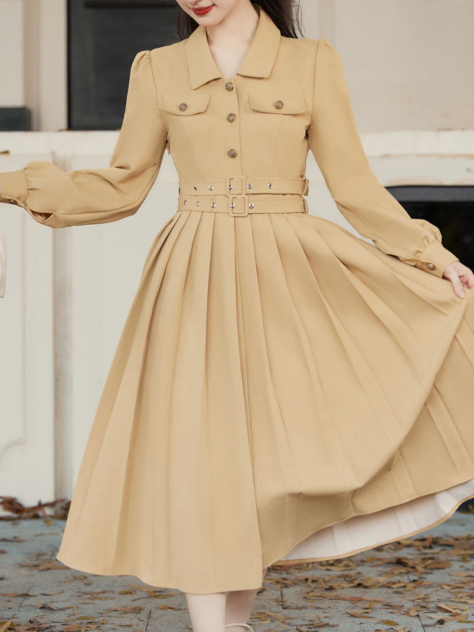 Khaki 1950S Windbreaker Dress