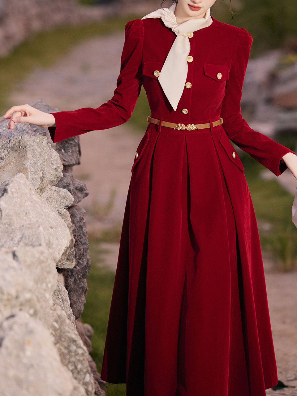 Red Velvet Vintage Dress