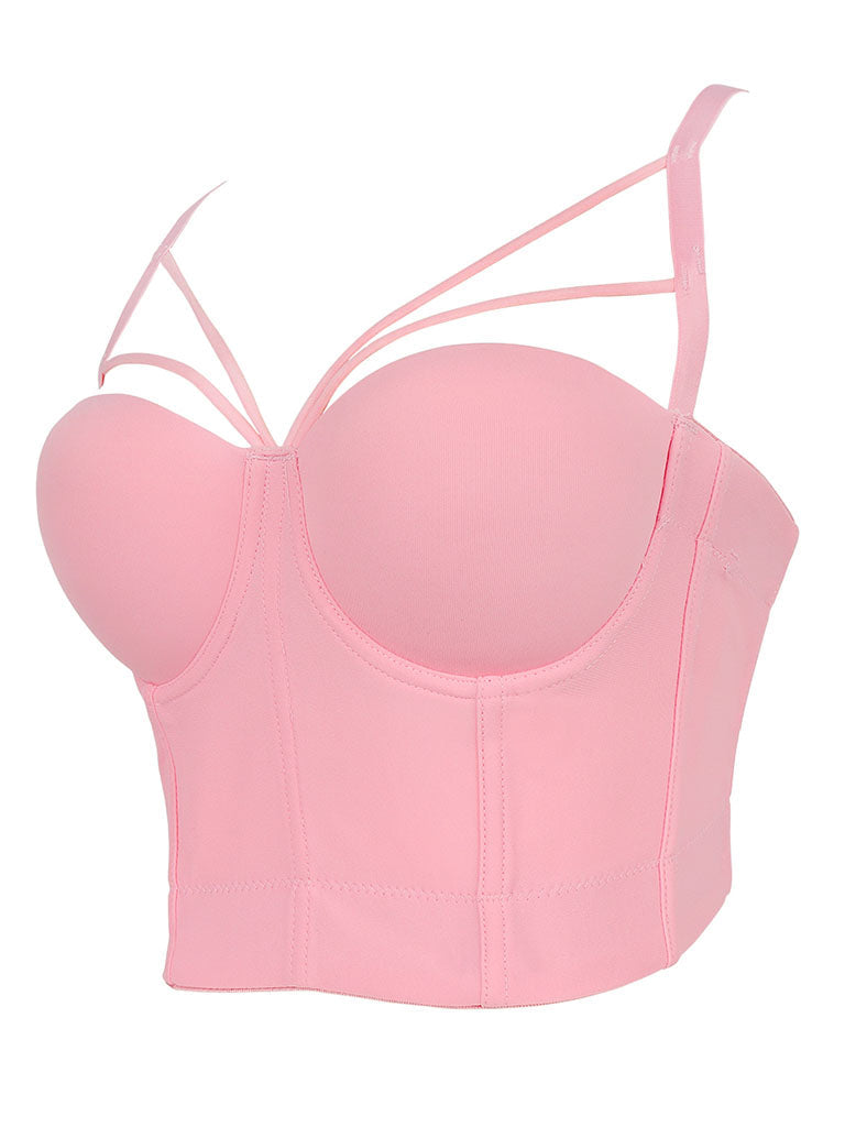 Solid Color Cut Out Corset Camisole Top