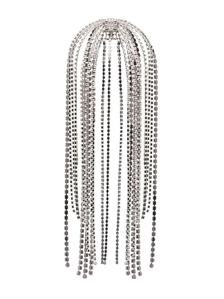 Vintage Rhinestone Hair Chain Long tassel Headband Hair Jewelry for Women