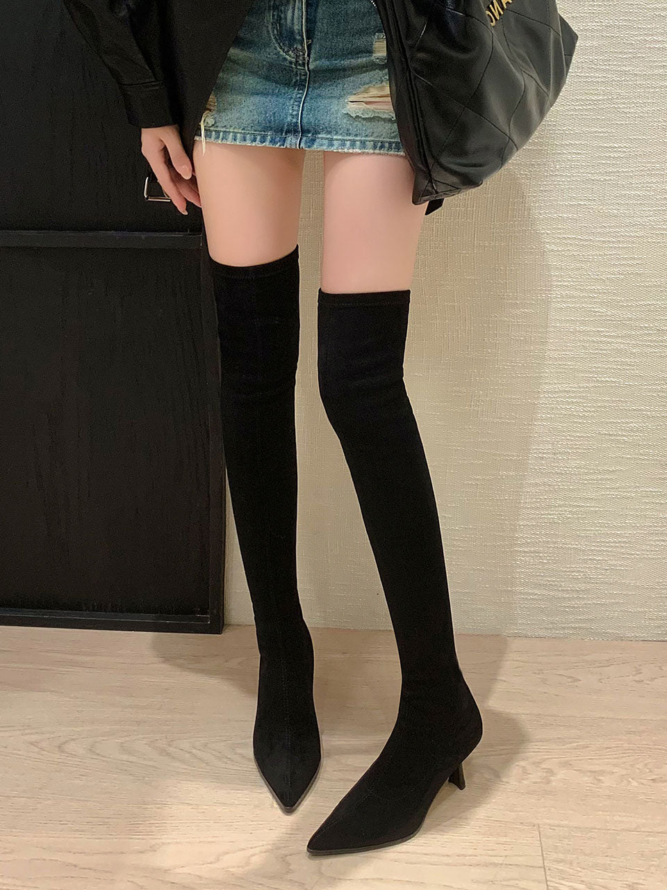 Stiletto Heel Long Boots Suede Over-The-Knee Boots
