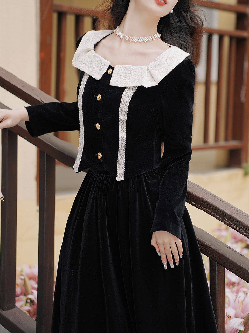 2PS Black Velvet Dress