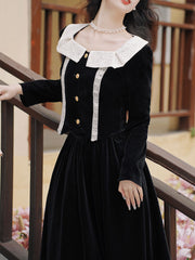 2PS Black Velvet Dress