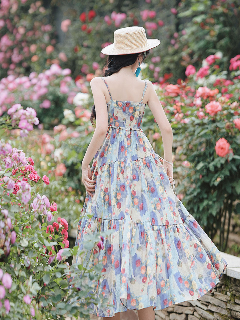 2PS Ethereal Garden Party Floral Spaghetti Strap Dress